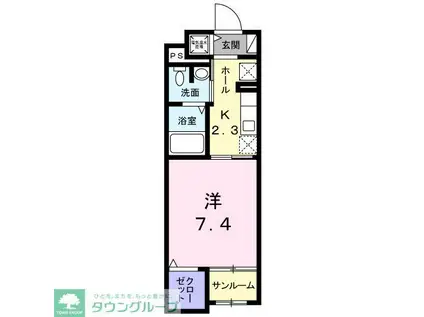 カームシティYASUDA(1K/1階)の間取り写真