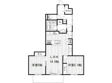 LE LIEN(2LDK/1階)の間取り写真