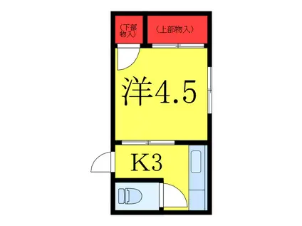 APARTMENT欅(1K/2階)の間取り写真