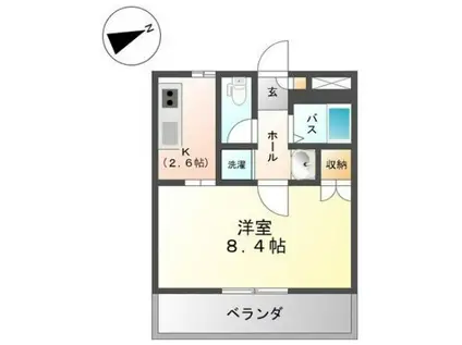 プリメール老松(1K/1階)の間取り写真