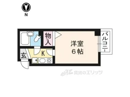 クレール仲井(1K/3階)の間取り写真