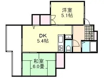ガーディニア倉敷(2DK/5階)の間取り写真