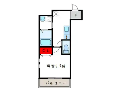 フジパレス弥刀駅北II番館(1K/1階)の間取り写真