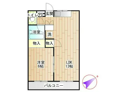 ラビットハウス司(1LDK/3階)の間取り写真