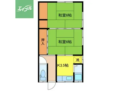 辻郷アパート(2K/2階)の間取り写真