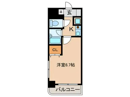 YKハイツ西明石(1K/9階)の間取り写真