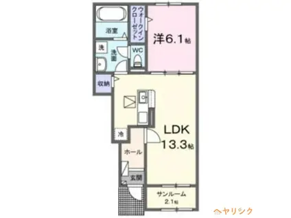グレイス(1LDK/1階)の間取り写真