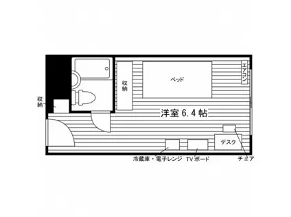 学生会館8FLAG(ワンルーム/2階)の間取り写真