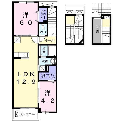 グレイストワ イースト(2LDK/3階)の間取り写真