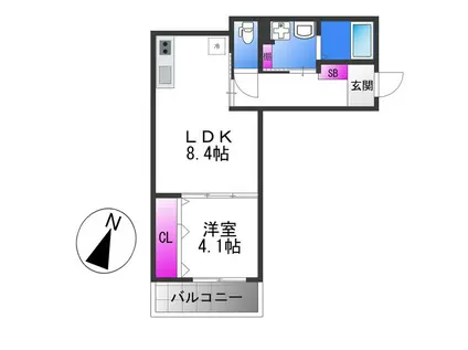OGAR COURT FUSE(1LDK/2階)の間取り写真