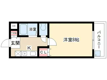 エクシードK(1K/3階)の間取り写真