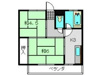青木ビル(2K/3階)の間取り写真