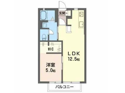 タウンコート伝法(1LDK/1階)の間取り写真