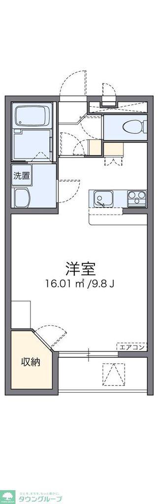 レオパレスノワール II(1K/1階)の間取り写真