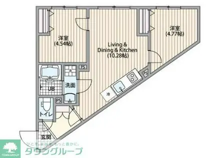 エルファーロ笹塚III(2LDK/3階)の間取り写真