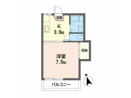 シティ中島丁B(1K/2階)の間取り写真