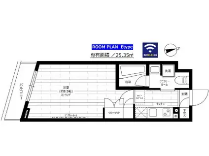 ステージグランデ用賀アジールコート(1K/2階)の間取り写真
