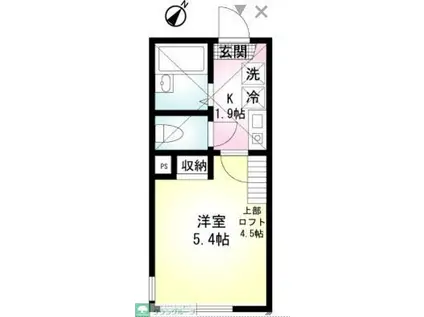 ナチュール湘南台(1K/2階)の間取り写真