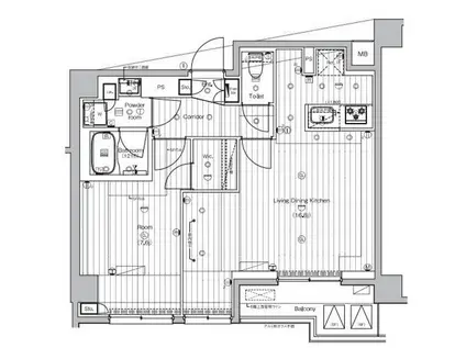 PREMIUM CUBE 王子神谷(1LDK/6階)の間取り写真