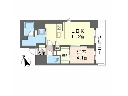 ラヴェール横川(1LDK/4階)の間取り写真