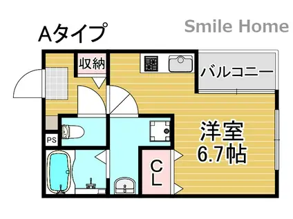 ハーモニーテラス北加賀屋(1K/3階)の間取り写真