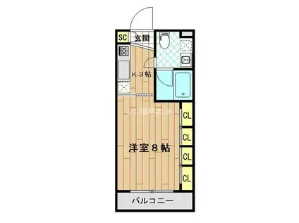 KS CITY 1(1K/2階)の間取り写真