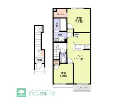 足立区六木3丁目計画(2LDK/2階)の間取り写真