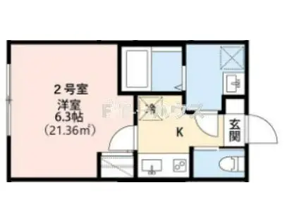 CRECIA二宮(1K/3階)の間取り写真