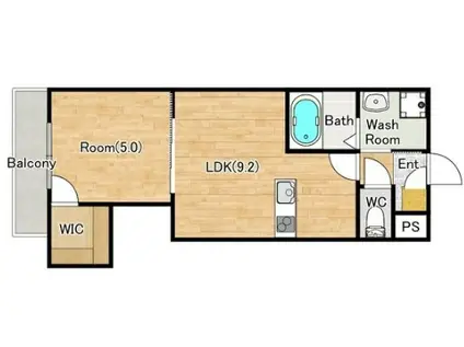 ジーメゾン東大阪衣摺(1LDK/3階)の間取り写真