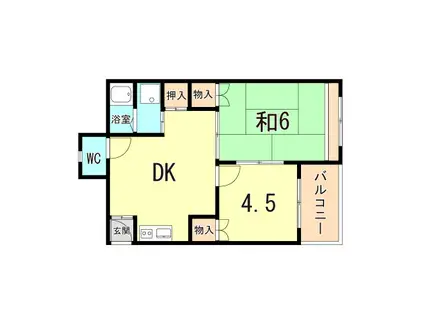 正井ビル(2DK/2階)の間取り写真