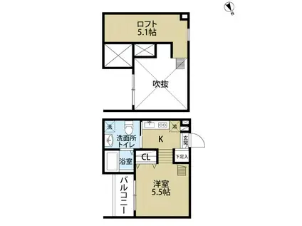 SOFITEL鶴里(1K/1階)の間取り写真