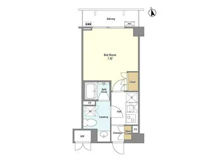 サンハイム雪が谷大塚(1K/3階)の間取り写真