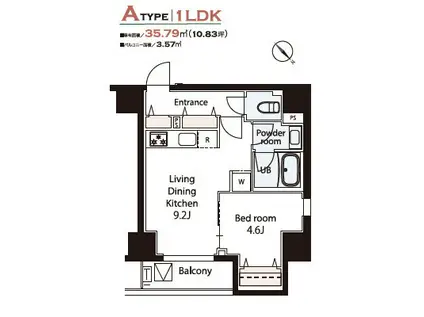 WEAVE BASE -ASUKAYAMA PARK 飛鳥山公園(1LDK/4階)の間取り写真