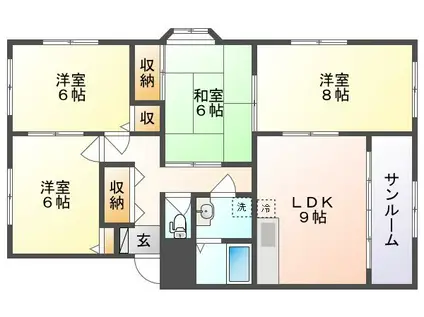 ドルチェ新保(4LDK/1階)の間取り写真