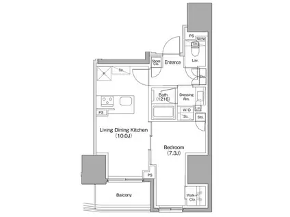 ザ・パークハビオ本郷菊坂(1LDK/3階)の間取り写真