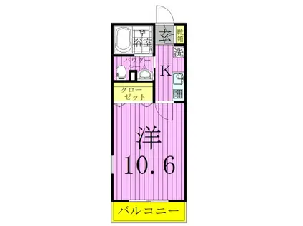 エルスタンザ北綾瀬DEUX(1K/3階)の間取り写真