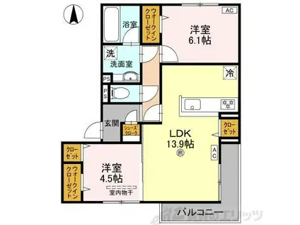 D-RESIDENCE南茨木(2LDK/3階)の間取り写真