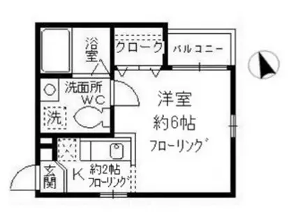 トワオランジュ(1K/2階)の間取り写真
