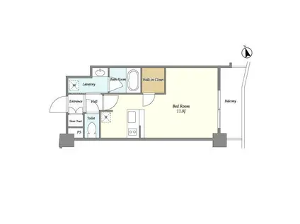 スタイリオ品川大井パークフロント(ワンルーム/9階)の間取り写真