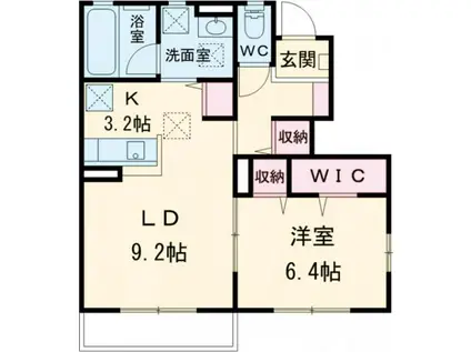 ユアメゾン小山C(1LDK/1階)の間取り写真