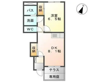 メゾネット・タンポポ(1DK/1階)の間取り写真