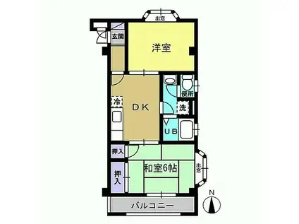 ファミール久野木II(2DK/3階)の間取り写真