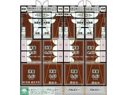 KYハウスIII(2K/1階)の間取り写真