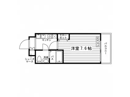 アムールふじみ野(1K/1階)の間取り写真