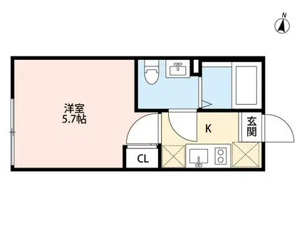 エスグランデ(1K/1階)の間取り写真