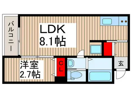 MARK DUO三郷(1LDK/3階)の間取り写真