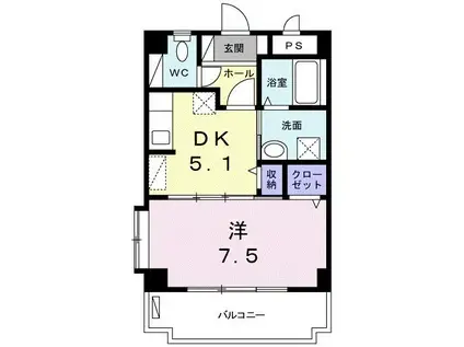 あさとばる赤嶺(1DK/1階)の間取り写真
