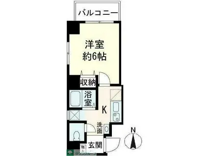 アリビオ両国(1K/4階)の間取り写真