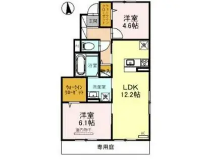 メゾン・ド・五条宮(2LDK/1階)の間取り写真