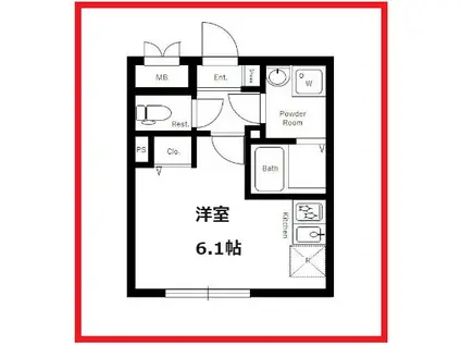 ルーデンスアヤセエスト(ワンルーム/1階)の間取り写真